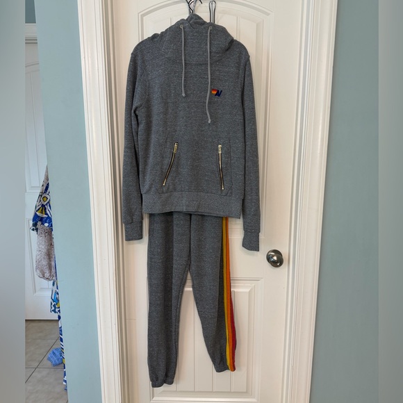 Aviator Nation Ninja Pullover Matching Set - Heather Gray Sz Small - Picture 10 of 12